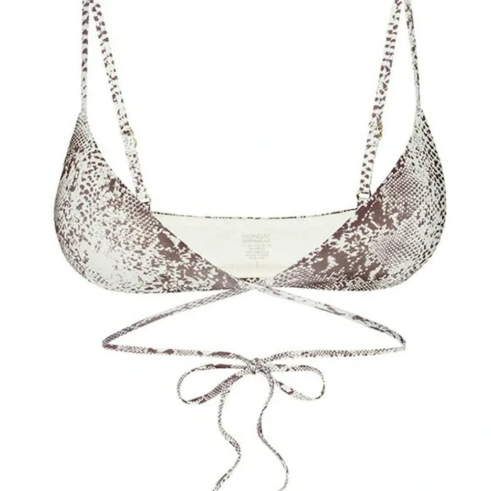Monday Swimwear snake snakeskin St Martin tie bikini top - S